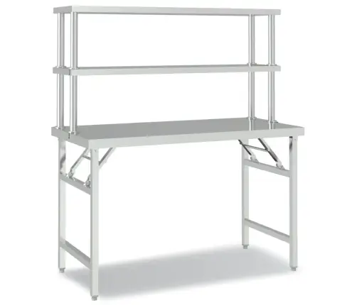 Virtuvės Darbastalis Su Lentyna, 120X60X145cm Plienas