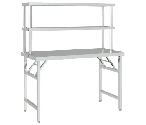 Virtuvės Darbastalis Su Lentyna, 120X60X145cm Plienas