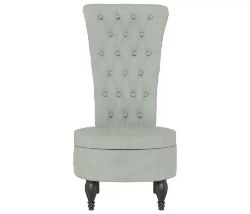 Atpūtas Krēsls Ar Augstu Atzveltni, Pelēks Samts, Pogu Dizains Vidaxl