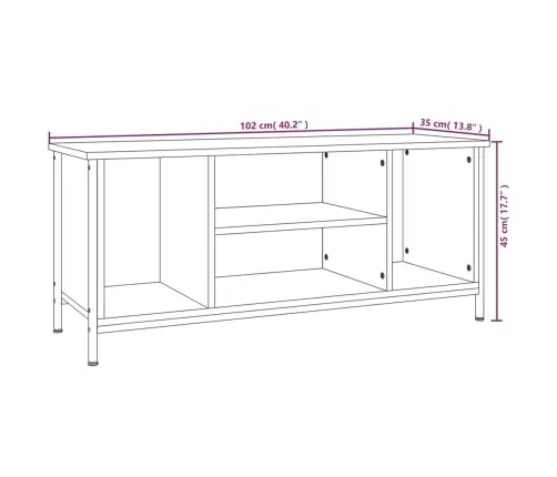 Tv Skapītis, Ozolkoka Krāsa, 102X35X45 Cm, Inženierijas Koks Vidaxl