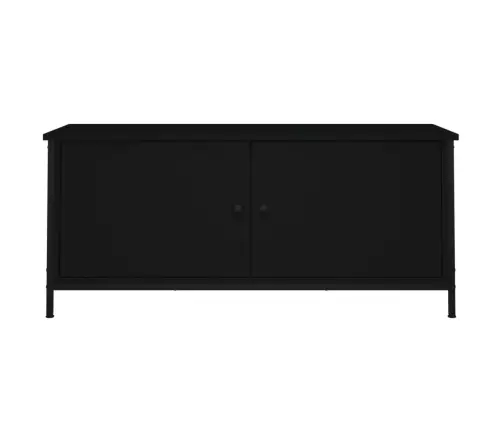 Tv Skapītis Ar Durvīm, Melns, 102X35X45 Cm, Inženierijas Koks Vidaxl
