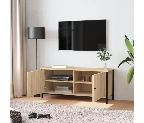 Tv Skapītis Ar Durvīm, Ozola, 102X35X45 Cm, Inženierijas Koks Vidaxl