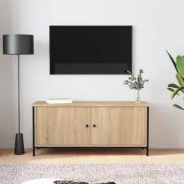Tv Spintelė Su Durelėmis, Ąžuolo, 102X35X45cm Apdirbta Mediena