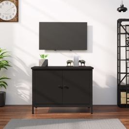Tv Skapītis Ar Durvīm, 60X35X45 Cm, Inženierijas Koks, Melns Vidaxl