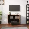 Tv Skapītis Ar Durvīm, 60X35X45 Cm, Koks, Kvēpināta Ozola Vidaxl