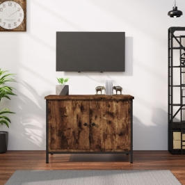 Tv Skapītis Ar Durvīm, 60X35X45 Cm, Koks, Kvēpināta Ozola Vidaxl