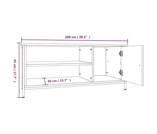 Tv Skapītis, Ozolkoka Krāsa, 100X40X45 Cm, Inženierijas Koks Vidaxl