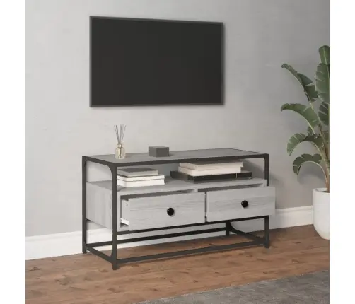 Tv Plaukts, Pelēks, 80X35X45 Cm, Inženierijas Koks Vidaxl