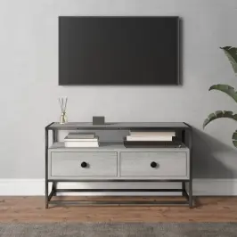 Tv Plaukts, Pelēks, 80X35X45 Cm, Inženierijas Koks Vidaxl