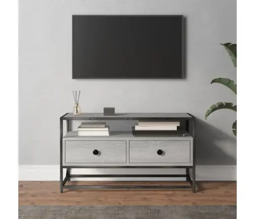 Tv Plaukts, Pelēks, 80X35X45 Cm, Inženierijas Koks Vidaxl