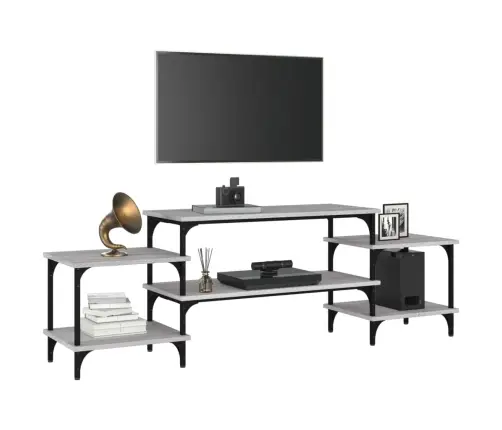 Tv Skapītis, Pelēks, 157X35X52 Cm, Inženierijas Koks Vidaxl