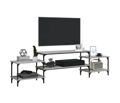 Tv Skapītis, Pelēks, 197X35X52 Cm, Inženierijas Koks Vidaxl