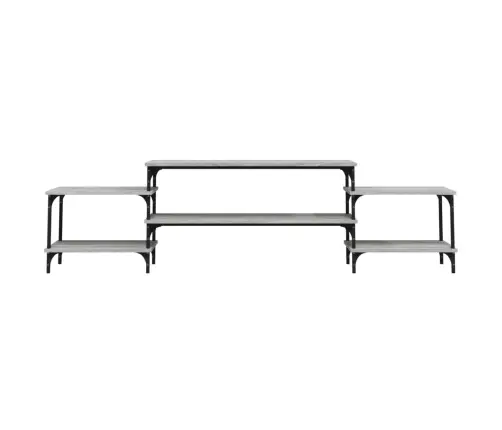 Tv Skapītis, Pelēks, 197X35X52 Cm, Inženierijas Koks Vidaxl