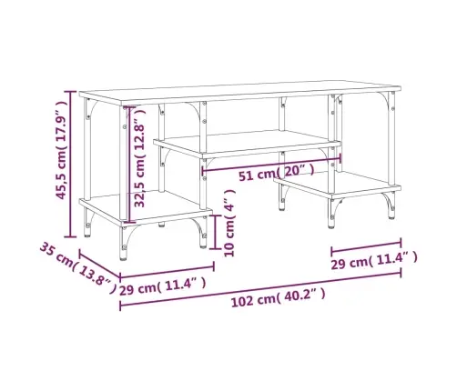 Telerikapp, Hall Sonoma, 102X35X45,5 cm Tehispuit