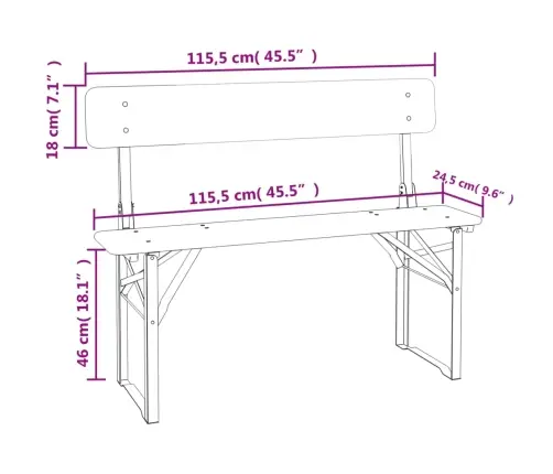 Sulankstomas Alaus Stalo Komplektas, 3 Dalių, Eglės Masyvas