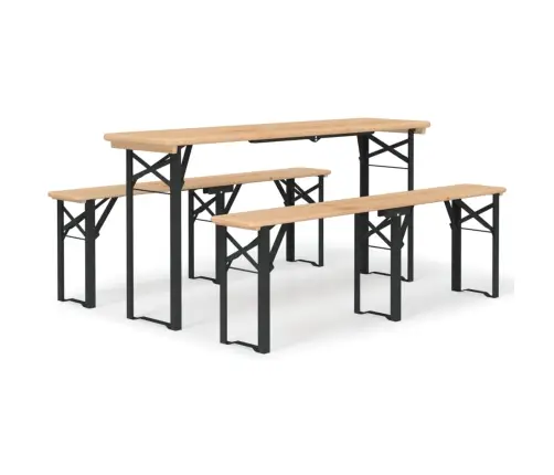 3-Osaline Kokkupandav Õllelaua Komplekt, Nulupuit