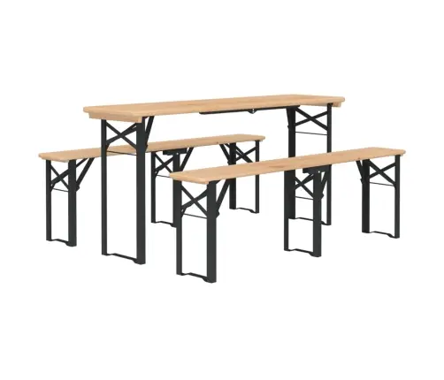 3-Osaline Kokkupandav Õllelaua Komplekt, Nulupuit