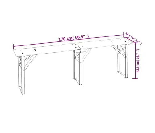 3-Osaline Kokkupandav Õllelaua Komplekt, Nulupuit