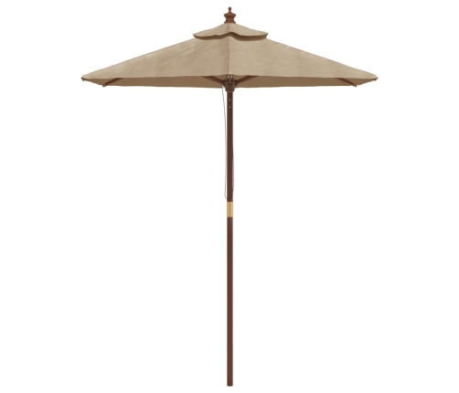 Sodo Skėtis Su Mediniu Stulpu, Taupe Spalvos, 196X231Cm