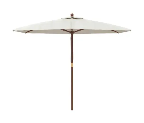 Sodo Skėtis Su Mediniu Stulpu, Smėlio Spalvos, 299X240Cm Sodo Skėtis Su Mediniu Stulpu, Smėlio Spalvos, 299X240Cm