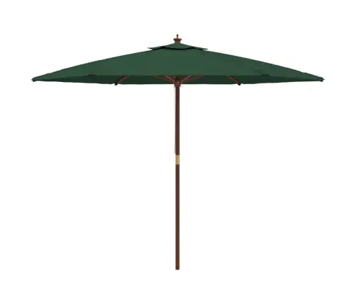 Dārza Saulessargs Ar Koka Kātu, Zaļš, 299X240 Cm Vidaxl