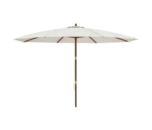 Dārza Saulessargs Ar Koka Kātu, Smilškrāsa, 400X273 Cm Vidaxl