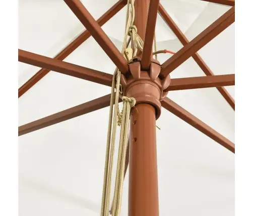 Dārza Saulessargs Ar Koka Kātu, Smilškrāsa, 400X273 Cm Vidaxl