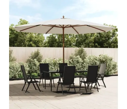 Dārza Saulessargs Ar Koka Kātu, Smilškrāsa, 400X273 Cm Vidaxl