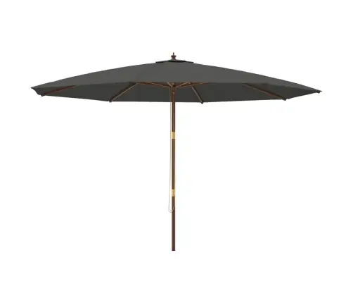 Dārza Saulessargs Ar Koka Kātu, Antracītpelēks, 400X273 Cm Vidaxl