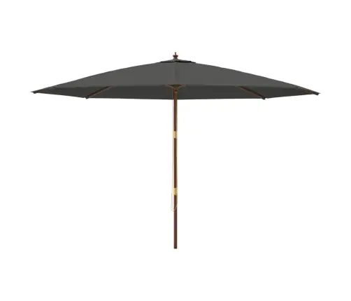 Dārza Saulessargs Ar Koka Kātu, Antracītpelēks, 400X273 Cm Vidaxl