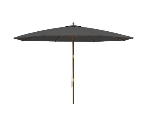 Dārza Saulessargs Ar Koka Kātu, Antracītpelēks, 400X273 Cm Vidaxl