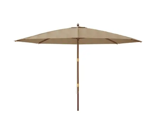 Aia Päikesevari Puidust Postiga, Hallikaspruun, 400 X 273 Cm