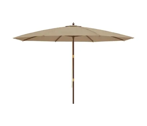 Aia Päikesevari Puidust Postiga, Hallikaspruun, 400 X 273 Cm