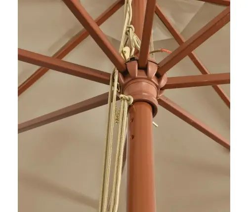 Aia Päikesevari Puidust Postiga, Hallikaspruun, 400 X 273 Cm