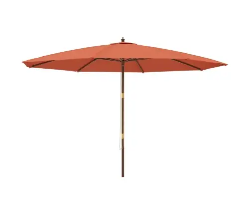 Dārza Saulessargs Ar Koka Kātu, 400X273 Cm, Sarkanbrūns Vidaxl