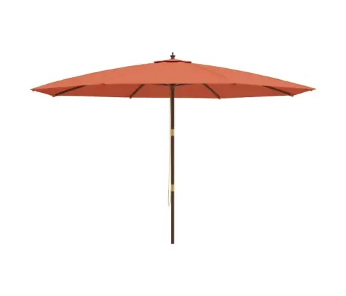 Dārza Saulessargs Ar Koka Kātu, 400X273 Cm, Sarkanbrūns Vidaxl