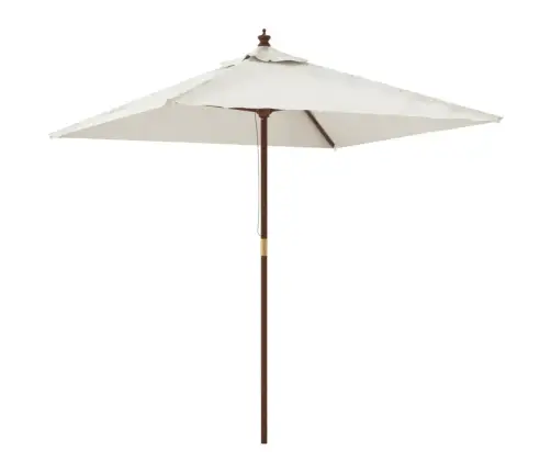 Sodo Skėtis Su Mediniu Stulpu, Smėlio Spalvos, 198X198X231Cm