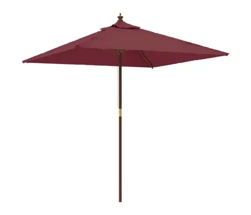 Dārza Saulessargs Ar Koka Kātu, Bordo Sarkans, 198X198X231 Cm Vidaxl