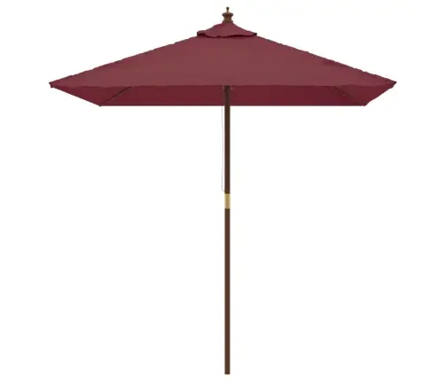 Dārza Saulessargs Ar Koka Kātu, Bordo Sarkans, 198X198X231 Cm Vidaxl