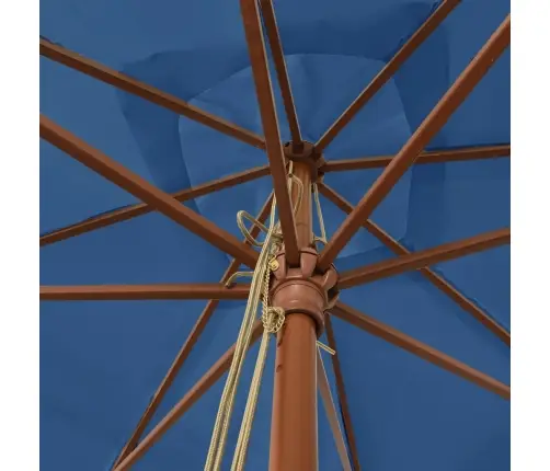 Dārza Saulessargs Ar Koka Kātu, 300X300X273 Cm, Debeszils Vidaxl Dārza Saulessargs Ar Koka Kātu, 300X300X273 Cm, Debeszils Vidaxl