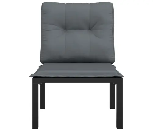 Dārza Krēsls Ar Matračiem, Melns Un Pelēks, Pe Rotangpalma Vidaxl Dārza Krēsls Ar Matračiem, Melns Un Pelēks, Pe Rotangpalma Vidaxl
