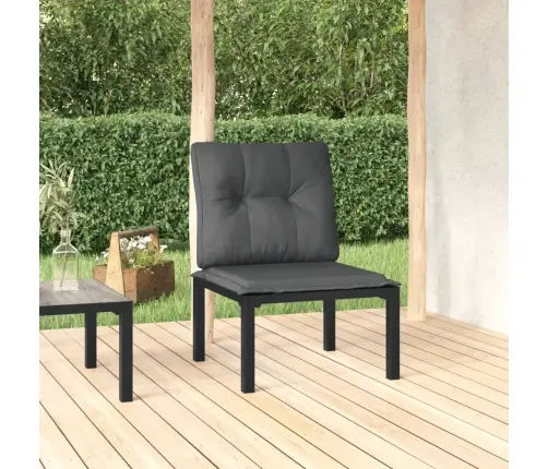 Dārza Krēsls Ar Matračiem, Melns Un Pelēks, Pe Rotangpalma Vidaxl Dārza Krēsls Ar Matračiem, Melns Un Pelēks, Pe Rotangpalma Vidaxl
