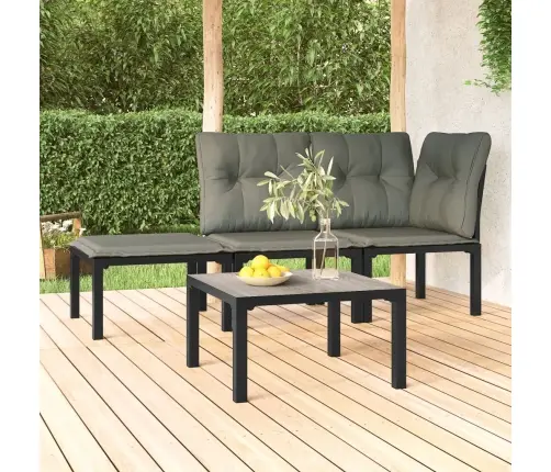 Dārza Kafijas Galdiņš, Pelēks, 55X55X31 Cm, Dpc, Tērauds Vidaxl