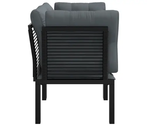 Dārza Stūra Krēsli Ar Spilveniem, 2 Gab., Melna Pe Rotangpalma Vidaxl