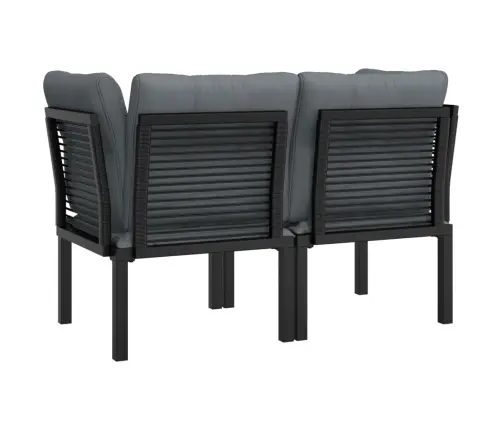 Dārza Stūra Krēsli Ar Spilveniem, 2 Gab., Melna Pe Rotangpalma Vidaxl