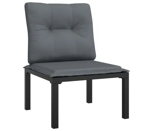 3-Osaline Aiamööbli Komplekt, Must Ja Hall, Polürotang