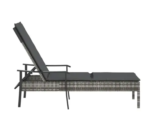 Saulės Gultas Su Čiužinuku, Pilkos Spalvos, Poliratanas