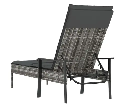 Saulės Gultas Su Čiužinuku, Pilkos Spalvos, Poliratanas