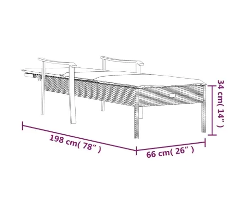 Saulės Gultas Su Čiužinuku, Pilkos Spalvos, Poliratanas