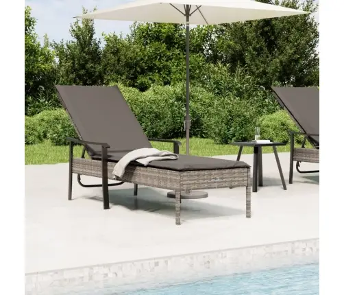 Saulės Gultas Su Čiužinuku, Pilkos Spalvos, Poliratanas